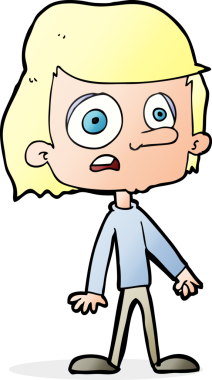 Bir insan tarafından çizilmiş endişeli bir çocuk.