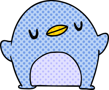 Bir insan tarafından çizilmiş sevimli bir penguen resmi.