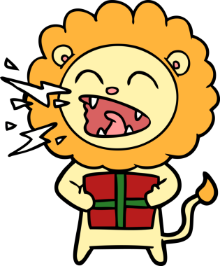 Bir insan tarafından çizilmiş, kükreyen bir aslan.