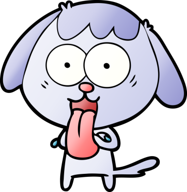 Bir insan tarafından çizilmiş şirin bir çizgi film köpeği.