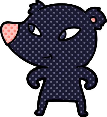 Bir insan tarafından çizilmiş sevimli çizgi film ayısı.