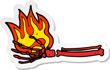 Bir insan tarafından çizilmiş sihirli bir iskelet el çıkartması.