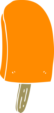 Bir insan tarafından çizilmiş düz renk çizgi film buz lolipopu