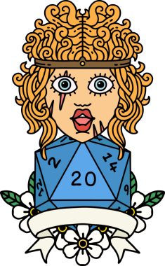 Retro Dövme Tarzı İnsan Barbarlığı Bir insan tarafından çizilmiş 20 zar ile