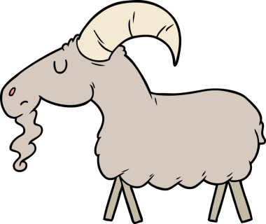 bir insan tarafından çizilmiş çizgi film keçisi