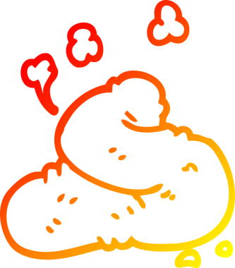 Bir insan tarafından çizilmiş bir çizgi film kakasının sıcak çizgi çizimi