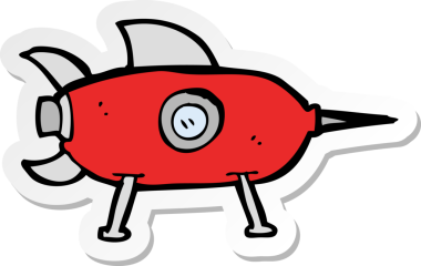 Bir insan tarafından çizilmiş uzay roketinin çıkartması