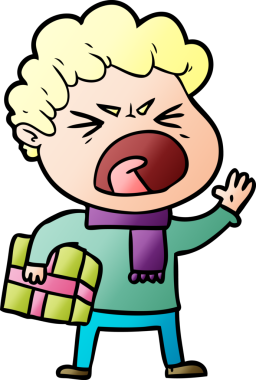 Bir insan tarafından çizilmiş öfkeli bir adam.