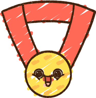 Bir insan tarafından çizilen Altın Madalya Tebeşiri