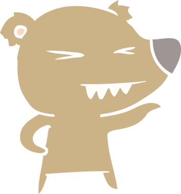 kızgın ayı düz renkli çizgi film bir insan tarafından çizildi.