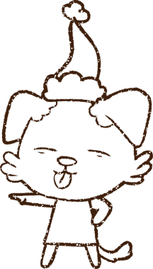 Bir insan tarafından çizilmiş Noel Köpeği Kömürü