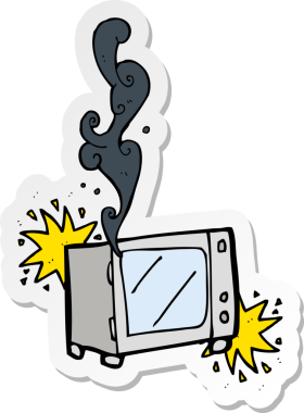 Bir insan tarafından çizilmiş mikro dalga fırın etiketi.