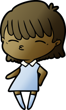 Bir insan tarafından çizilmiş karikatür kadın.