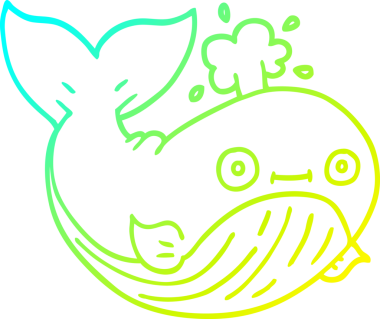 Bir insan tarafından çizilmiş karikatür deniz balinası çizimi.