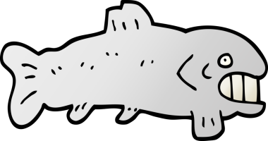 vektör gradyan çizim karikatürü Bir insan tarafından çizilmiş büyük balık