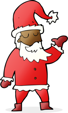 Bir insan tarafından çizilmiş Noel Baba çizgi filmi.