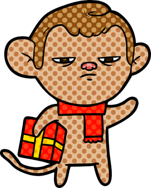 Bir insan tarafından çizilmiş çizgi maymun.