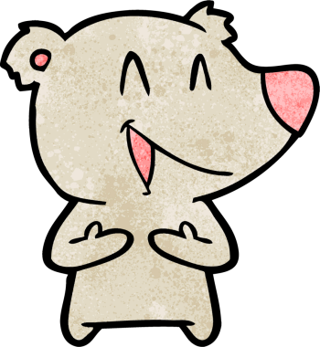 Bir insan tarafından çizilmiş gülen ayı çizgi filmi.