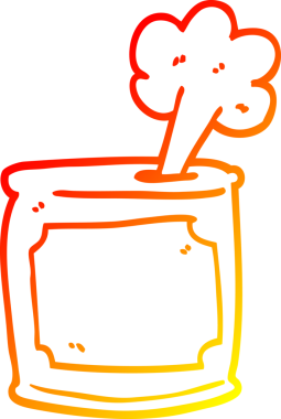 Bir insan tarafından çizilen bir yemek kutusunun sıcak çizgi çizimi.