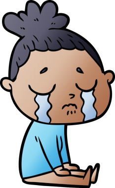 Bir insan tarafından çizilmiş ağlayan kadın çizgi filmi.