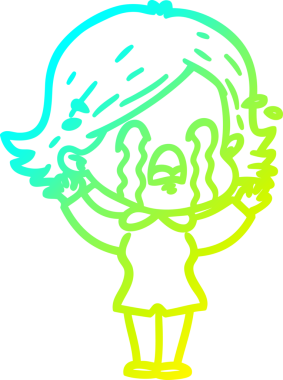 Bir insan tarafından çizilmiş ağlayan bir karikatür çizimi.