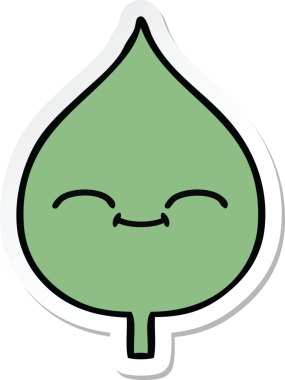 Bir insan tarafından çizilmiş sevimli bir çizgi film yaprağının çıkartması.