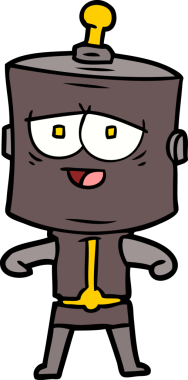 Bir insan tarafından çizilmiş çizgi film robotu