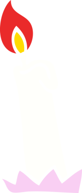 Bir insan tarafından çizilmiş düz renkli çizgi film doğum günü mumu