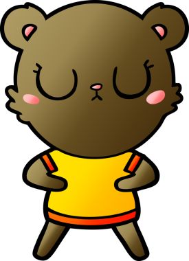 Bir insan tarafından çizilmiş barışçıl çizgi film ayısı.