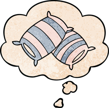 Düşünce baloncuklu çizgi film yastıkları bir insan tarafından çizilmiş grunge desen tarzı.