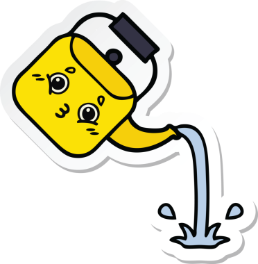 Bir insan tarafından çizilmiş tatlı bir karikatür çıkartması.