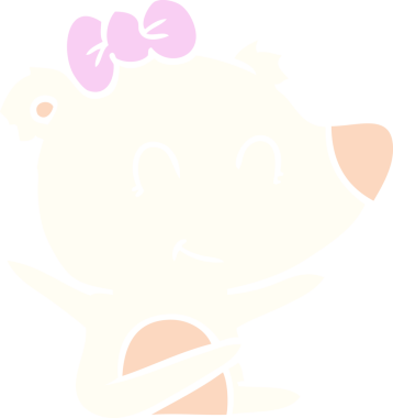 Bir insan tarafından çizilmiş dişi kutup ayısı düz renkli çizgi film.