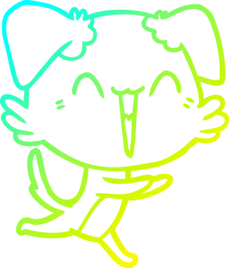 Bir insan tarafından çizilmiş küçük mutlu bir köpek çizgi filmi.