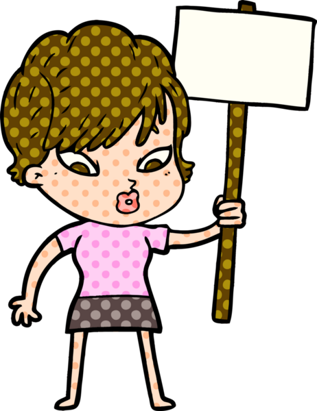 Bir insan tarafından çizilmiş karikatür kadın.