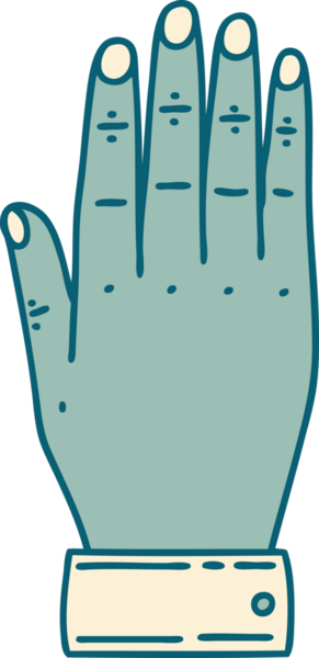 Bir insan tarafından çizilmiş bir elin ikonik dövme şekli