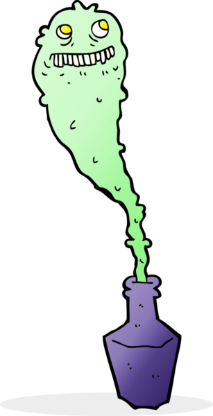 Şişedeki hayalet bir insan tarafından çizilmiş.