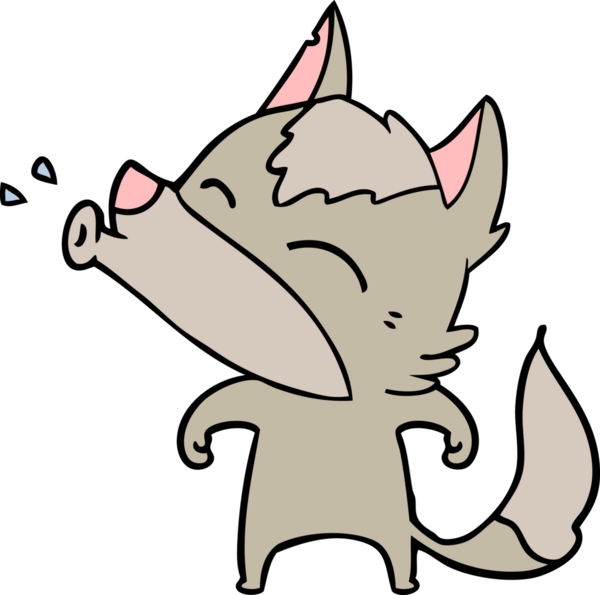 Bir insan tarafından çizilmiş uluyan kurt çizgi filmi.