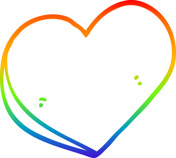Gökkuşağı gradyan çizgi çizimi Bir insan tarafından çizilmiş bir aşk kalbi