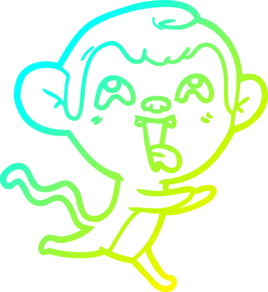 Bir insan tarafından çizilen çılgın çizgi film maymunu çizimi.