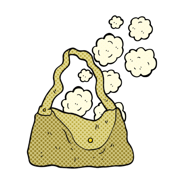 Bir insan tarafından çizilmiş el çantası.