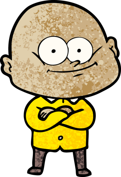 Bir insan tarafından çizilmiş kel bir adam.