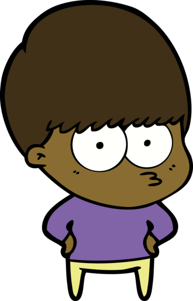 Bir insan tarafından çizilmiş sinirli çizgi film çocuğu.