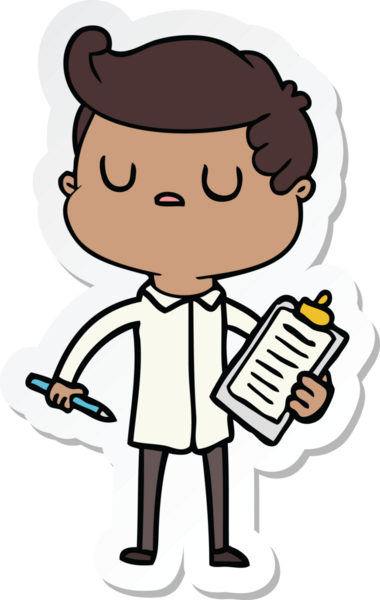 Bir insan tarafından çizilmiş bir karikatür çıkartması.