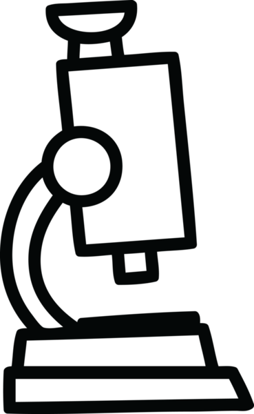 bir insan tarafından çizilmiş mikroskop ve slayt simgesi