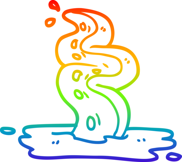 gökkuşağı gradyan çizgi çizimi bir insan tarafından çizilmiş ürkütücü dokunaç