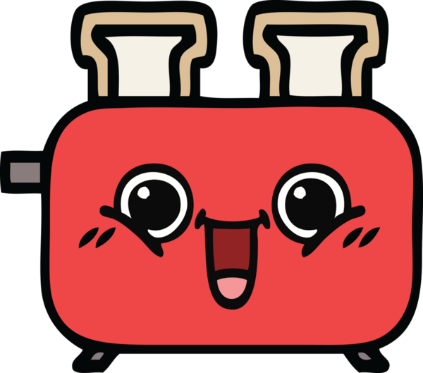 Bir insan tarafından çizilmiş bir tost makinesi karikatürü.