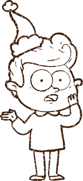 Bir insan tarafından çizilmiş Noel Adamı Kömürü