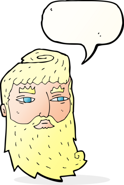 Bir insan tarafından çizilmiş konuşma balonu olan sakallı bir adam.