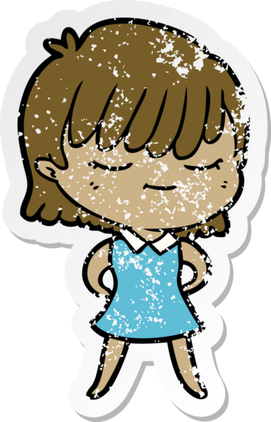 Bir insan tarafından çizilmiş karikatür bir kadının sıkıntılı çıkartması.