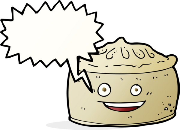 Bir insan tarafından çizilmiş konuşma balonlu çizgi film pastası.